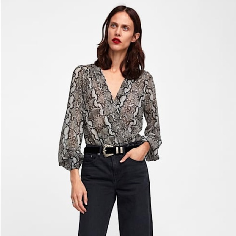 Zara snakeskin bodysuit